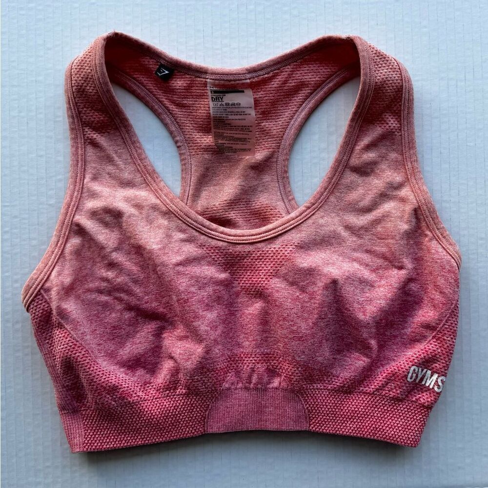 Gymshark Sports Bra Women’s Size Small S Tonal Ombre Color w/ Pink Orange Shift - Picture 1 of 5